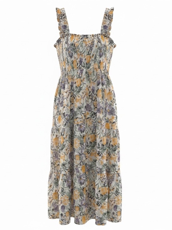 Lane Bryant Dresses & Skirts - Lane Bryant Plus-Size 18/20 Smocked-Bodice Square-Neck Maxi Dress Spring Floral